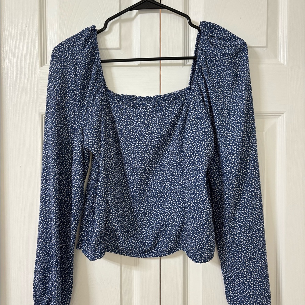 Abercrombie Blue Floral Women's Blouse Top
